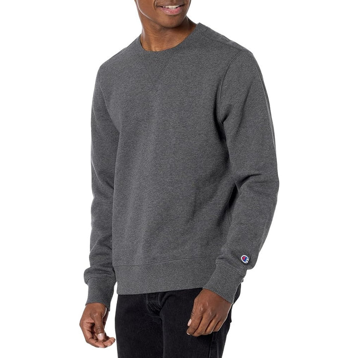 New Champion Mens Charcoal Gray Soft Sueded Fleece Pullover Crew Neck Sweatshirt