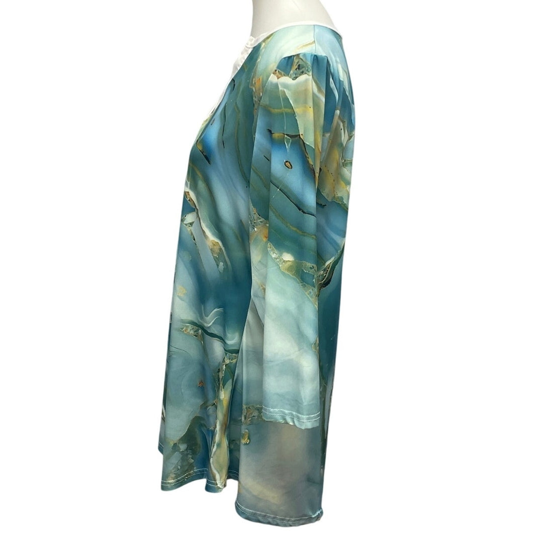 Lily by Firmiana Womens XL Long Sleeve Polyester Blend VNeck Long Tunic Top