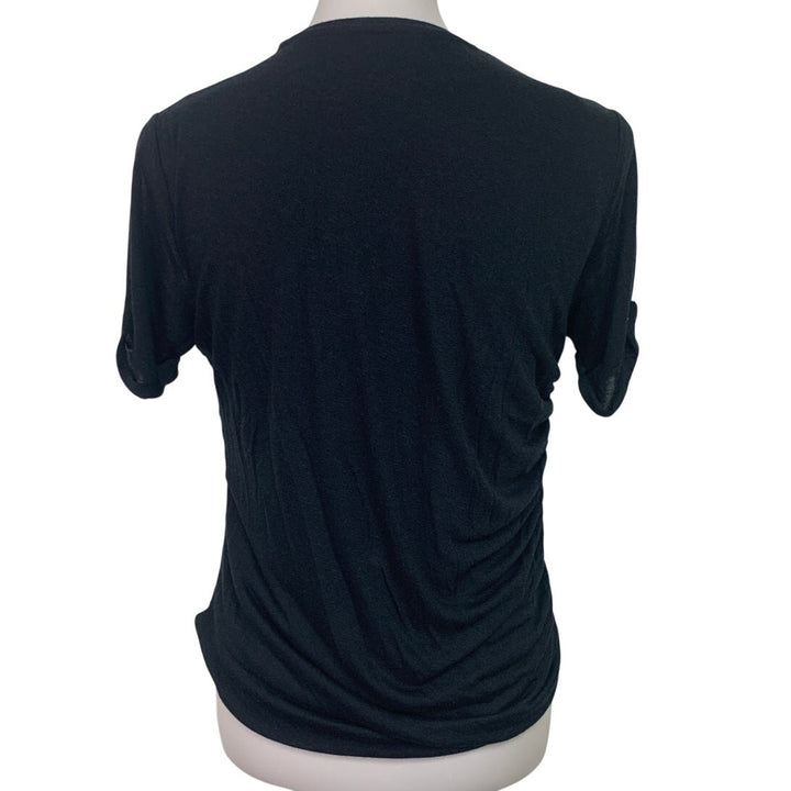 New American Eagle Womens Large Black Rushed Crew Neck Short Sleeve Tee Shirt