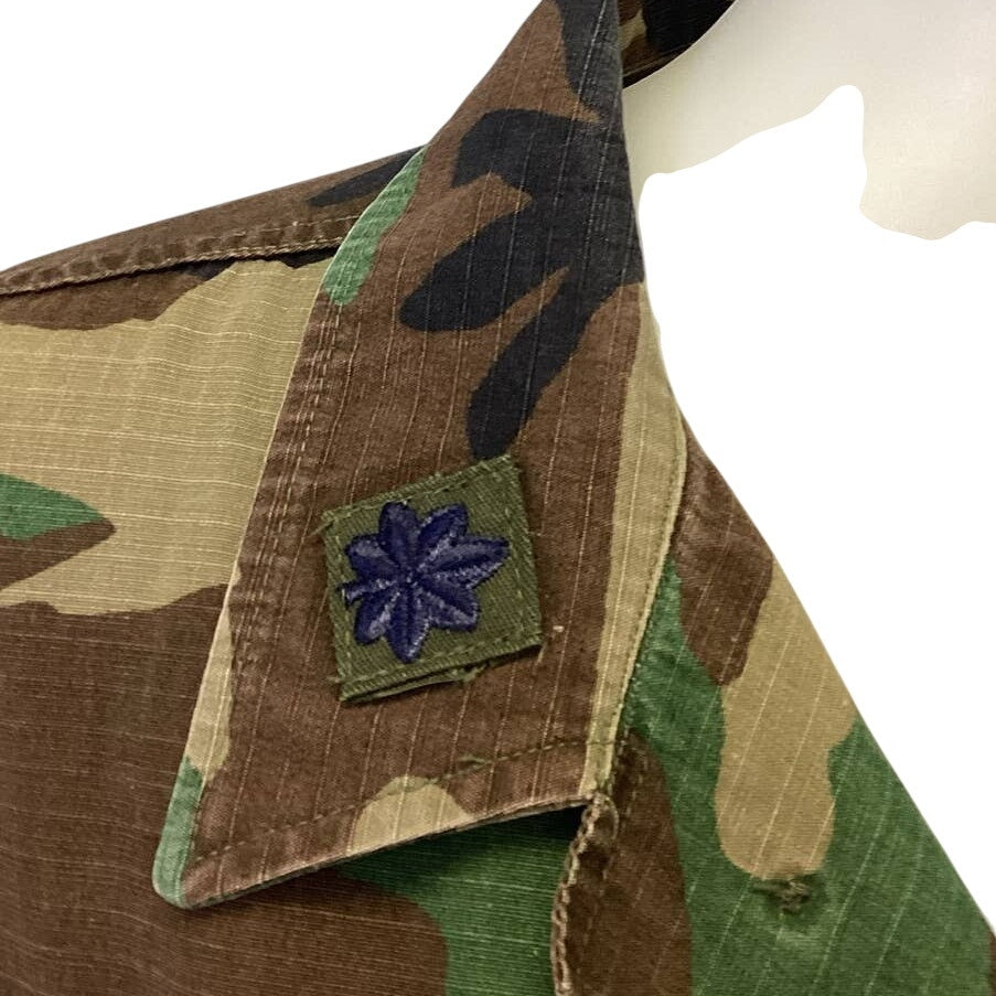 US Air Force Large Long Camouflage Long Sleeve Button Up Uniform Shirt Patches