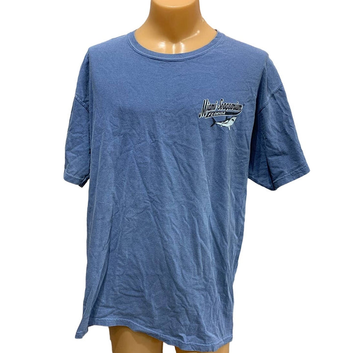 Warning Shark Watch Get Rescued XL Short Sleeve Miami Seaqarium Souvenir Tee