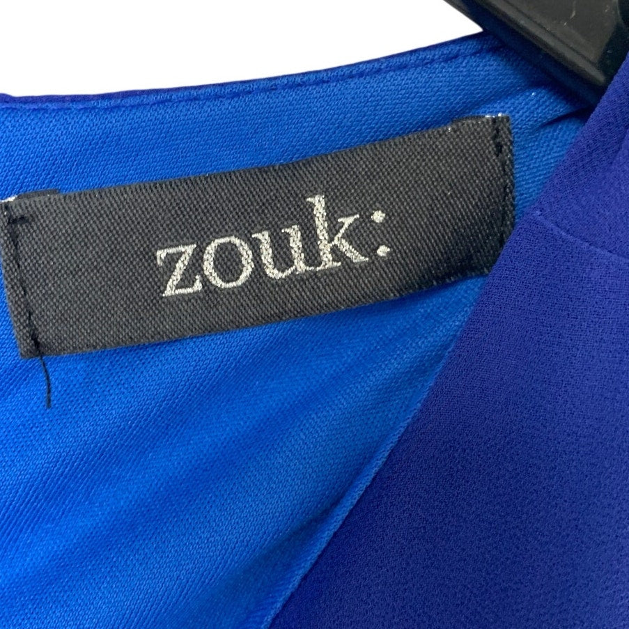 Zouk Womens Medium Royal Blue Sleeveless Back Zip Scoop Neck Sheath Dress