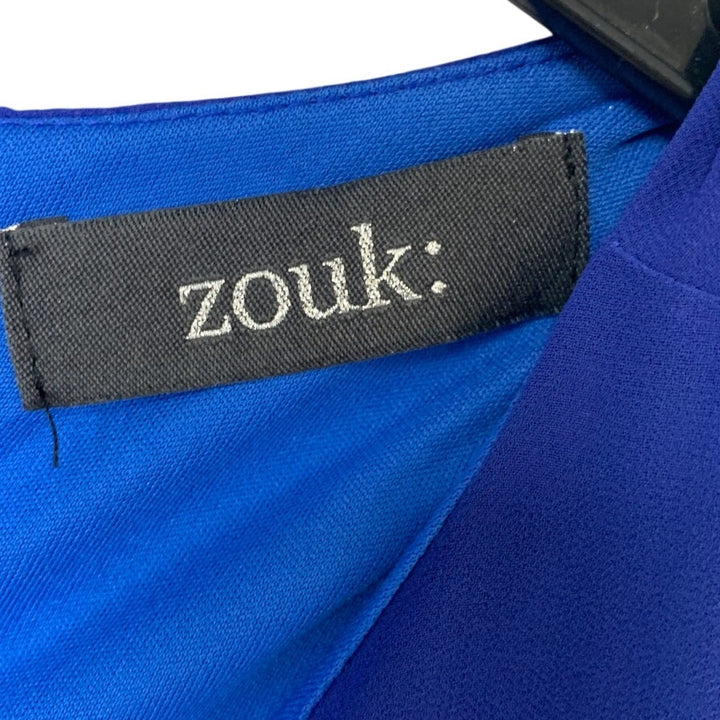 Zouk Womens Medium Royal Blue Sleeveless Back Zip Scoop Neck Sheath Dress