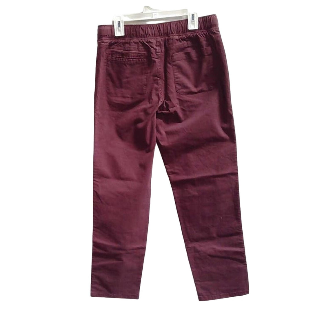 New Cat &amp; Jack Boys Purple Belted Elastic Waist Jogger Reinforced Knee Pants