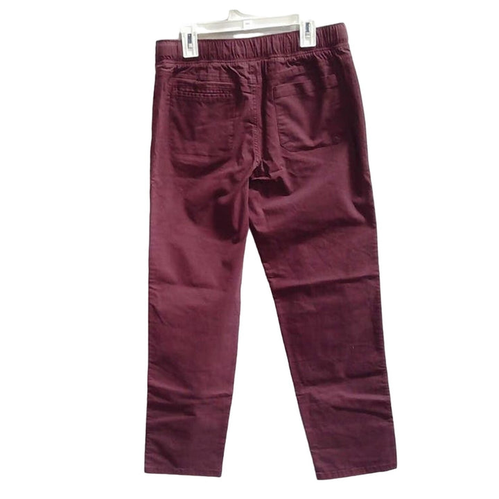 New Cat &amp; Jack Boys Purple Belted Elastic Waist Jogger Reinforced Knee Pants