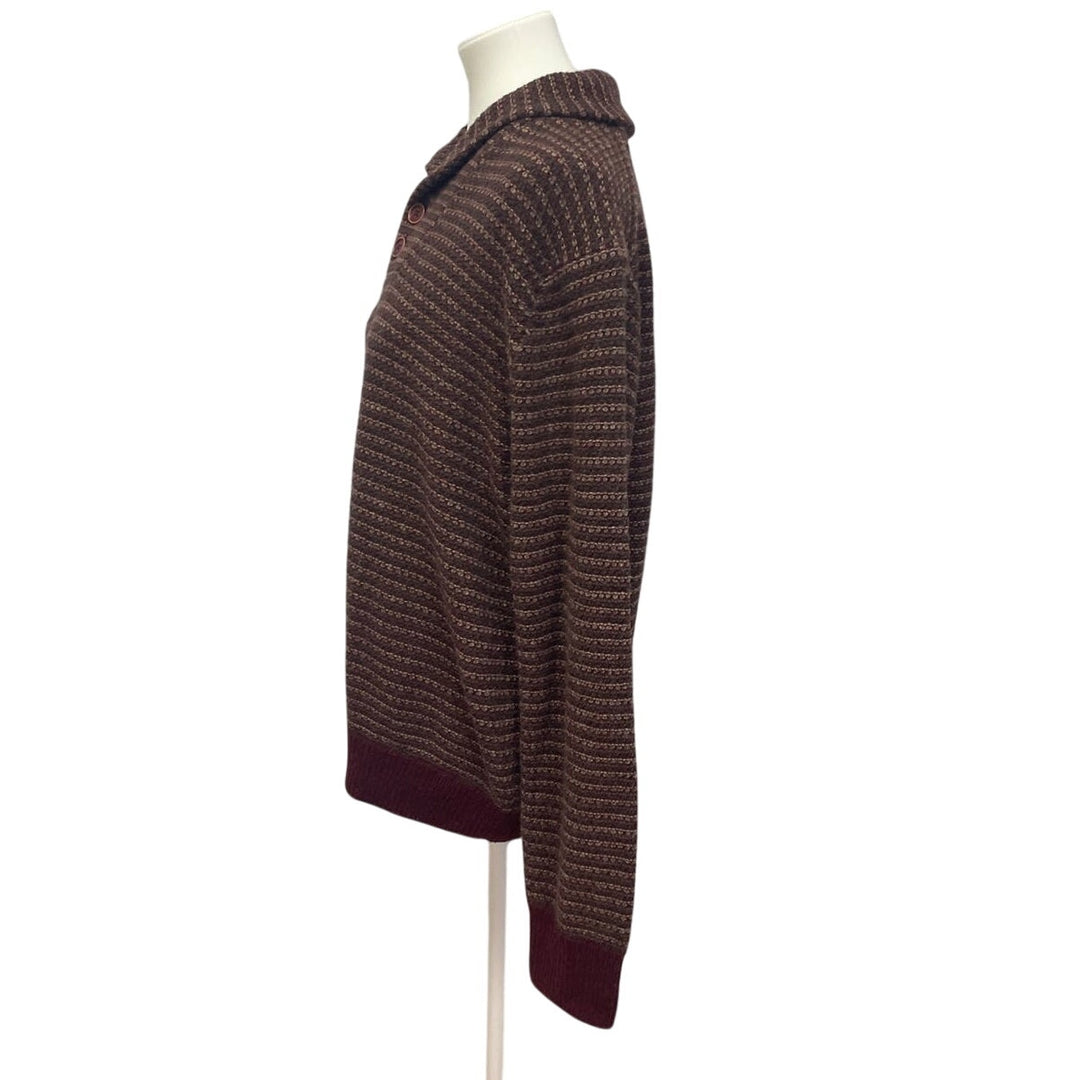 Haggar Clothing Mens Large Wool Blend Long Sleeve Collared Pullover Sweater