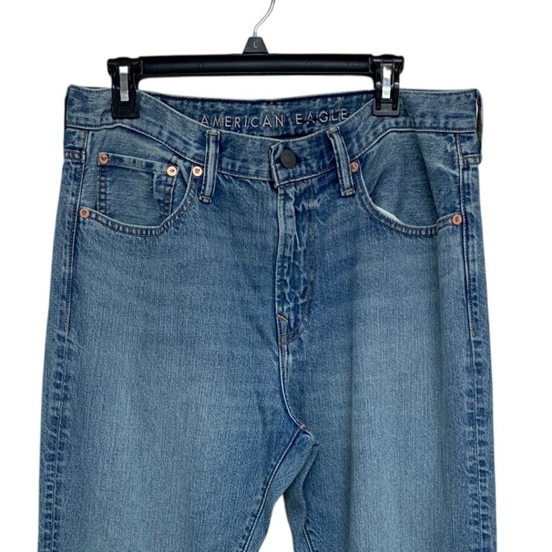New American Eagle Mens 32 X 30 Cotton Blend Athletic Fit Denim Blue Jeans