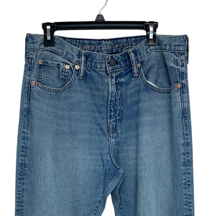 New American Eagle Mens 32 X 30 Cotton Blend Athletic Fit Denim Blue Jeans