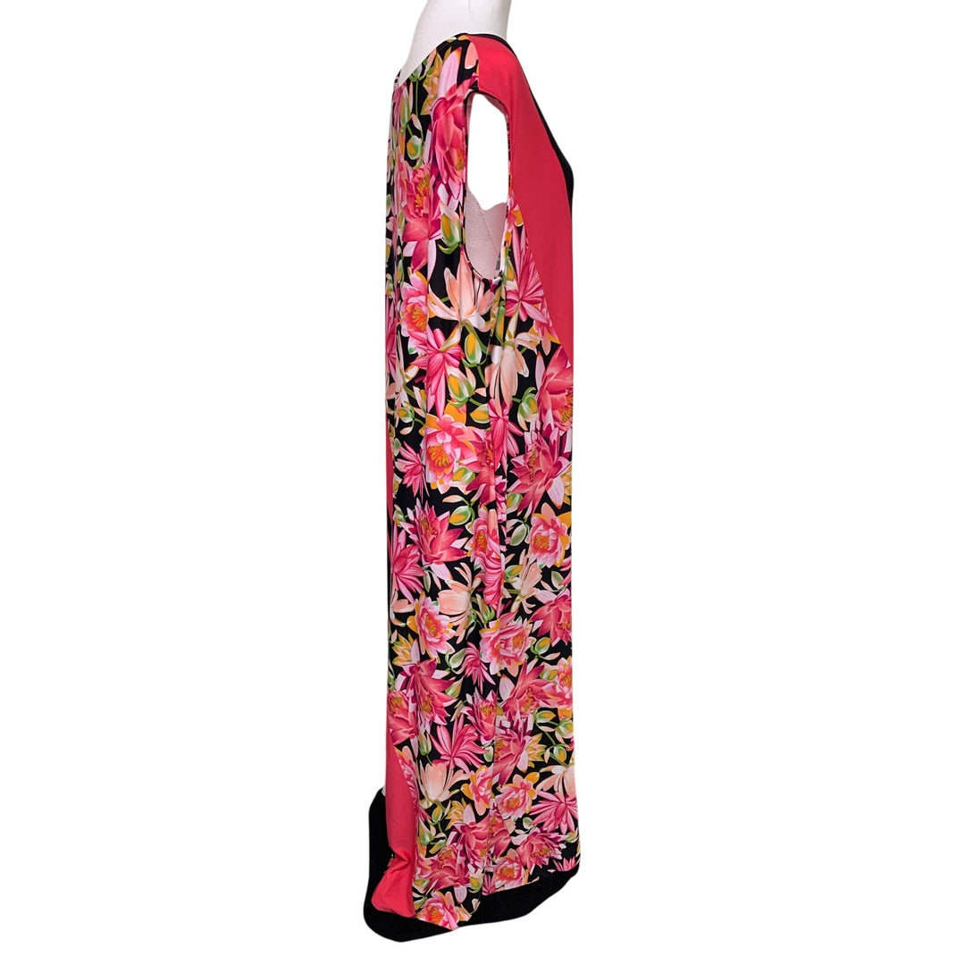 Cato Womens Size 22/24W Pink PolySpandex Sleeveless Striped Floral Maxi Dress