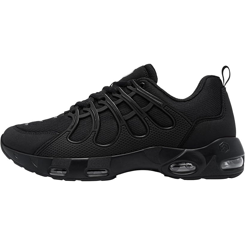 Larnmern Mens Size 8.5 Black Lace Up Air Cushoned Non Slip Work Sneaker Shoes