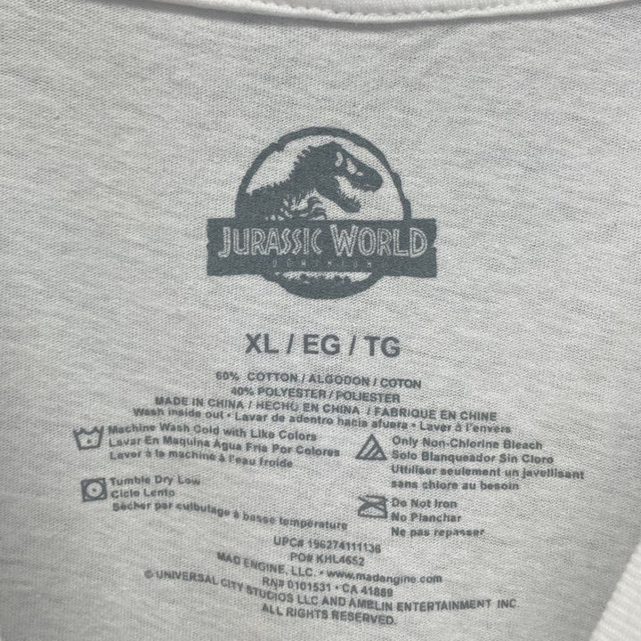 New Jurassic Park Mens XL Cotton Blend Dinosaur Short Sleeve Crew Neck Tee