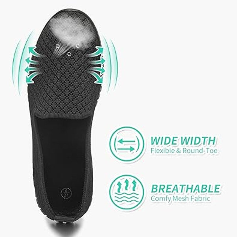 Babudog Womens Size 10 Black Mesh Breathable Slide On Comfort Sneaker Shoes