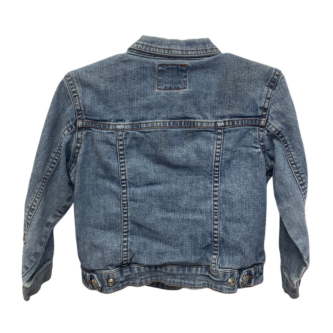 Guess Jeans Girls Toddler 2T Long Sleeve Snap Up Denim Blue Jean Jacket