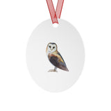 Woodland Barn Owl Metal Ornament, Holiday Decor, Bird Lover Gift, Nature Decoration, Christmas Tree Ornament, Home Decor