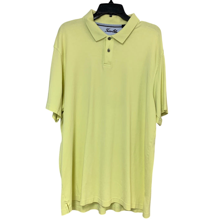 Lot of 2 Tasso Elba Mens XL 100% Cotton Yellow Purple Short Sleeve Polo Shirts