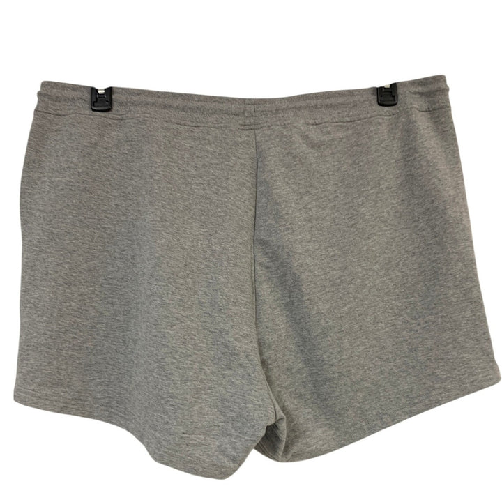 New Eddie Bauer Womens 2X Heathered Gray Drawstring Cozy Camp Fleece Shorts