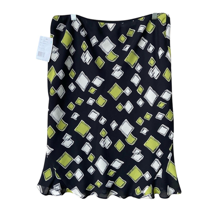 NWT New Axcess Womens Size 16 Black Square Lined Flutter Elastic Waist Skirt