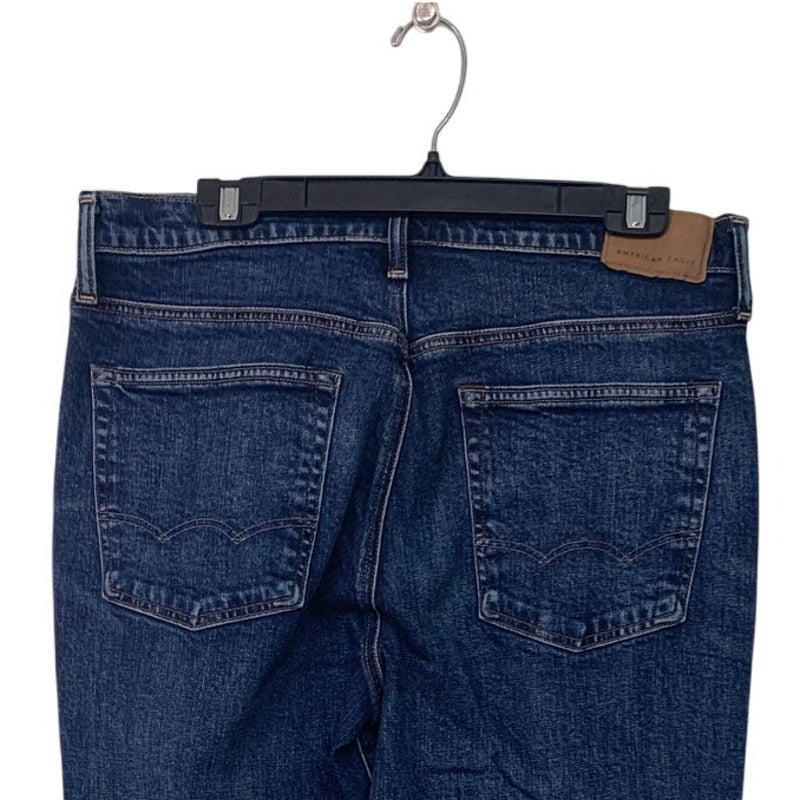 New American Eagle Womens 32X32 Cotton Blend Relaxed Straight Denim Blue Jeans