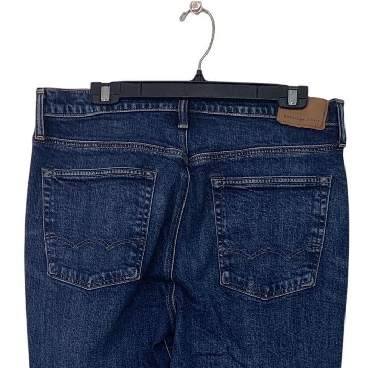 New American Eagle Womens 32X32 Cotton Blend Relaxed Straight Denim Blue Jeans