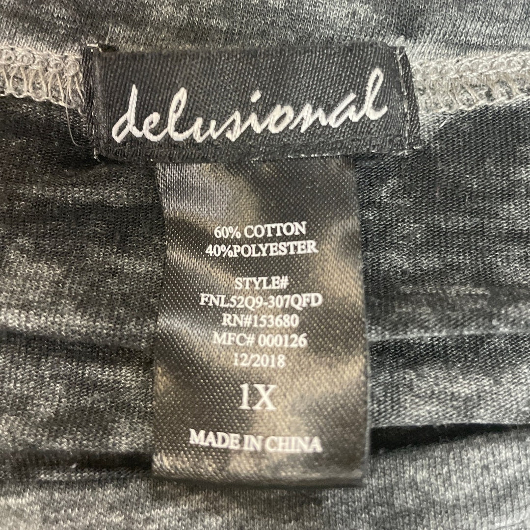 Delusional Womens Plus Size 1X Blessed Short Sleeve PolyCotton Long Tee Shirt