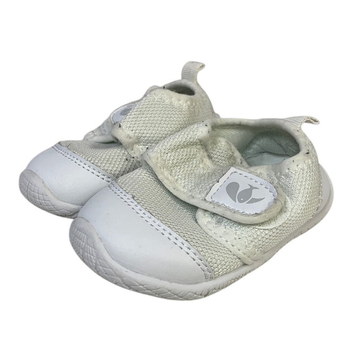 Toddler Boys Size 5 White Sneakers Round Toe Hook Loop Fastener Shoes