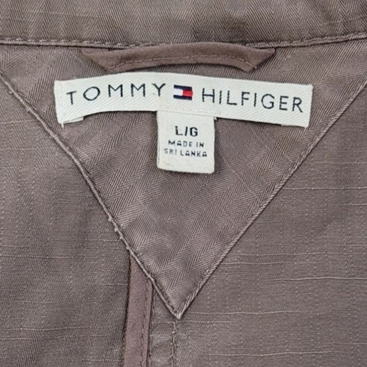 Tommy Hilfiger Womens Large 100% Cotton Long Sleeve Button Up Collared Jacket