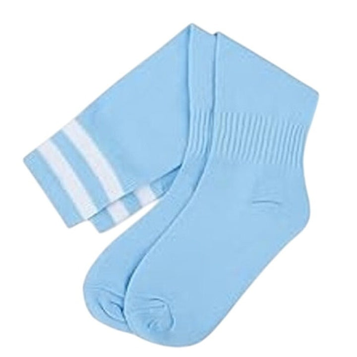 Brooma Little Kids Size 2 Blue Compression Stripes Firm Ground Soccer Socks