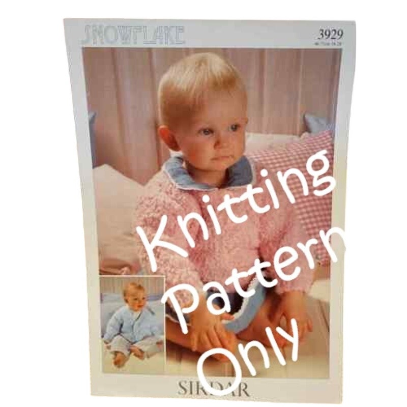 New Sirdar 3929 Snowflake Baby Child Cardigan Sweater Knitting Pattern