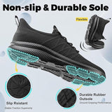 Zove Mens 8 Black Mesh Wide Toe Box Lace Up Non Slip Ultra Light Athletic Shoes