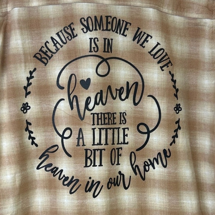 New Womens XL Little Bit of Heaven Long Sleeve Plaid Flannel Cotton Blend Hoodie