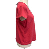 Hand Printed Upcycled Womens XL Little Miss Valentine Short Sleeve Tee Shirt