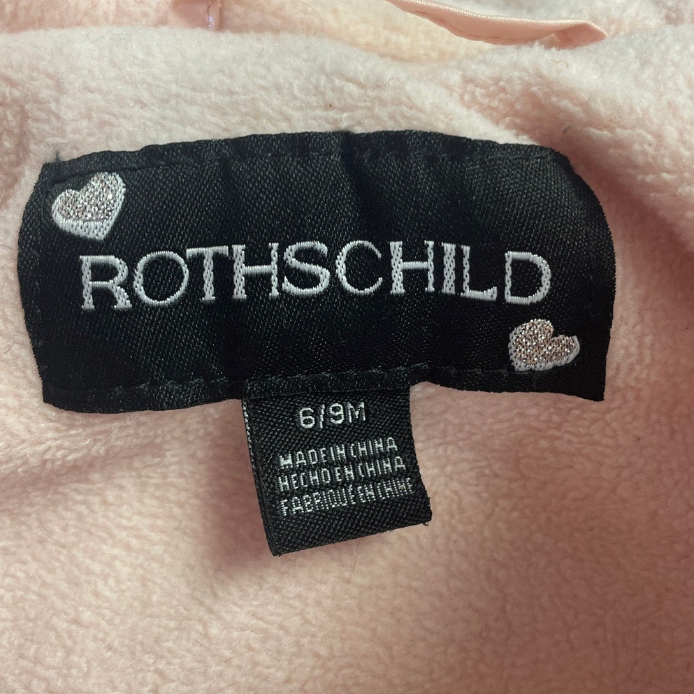 Rothschild 6-9 Months Light Pink 100% Polyester Lined Heart Puffer Coat