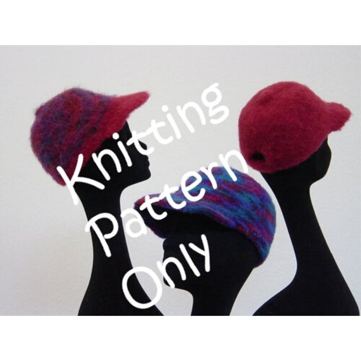 New NOS 1999 Linda Taylor for Fiber Space Felted Baseball Cap Knitting Pattern