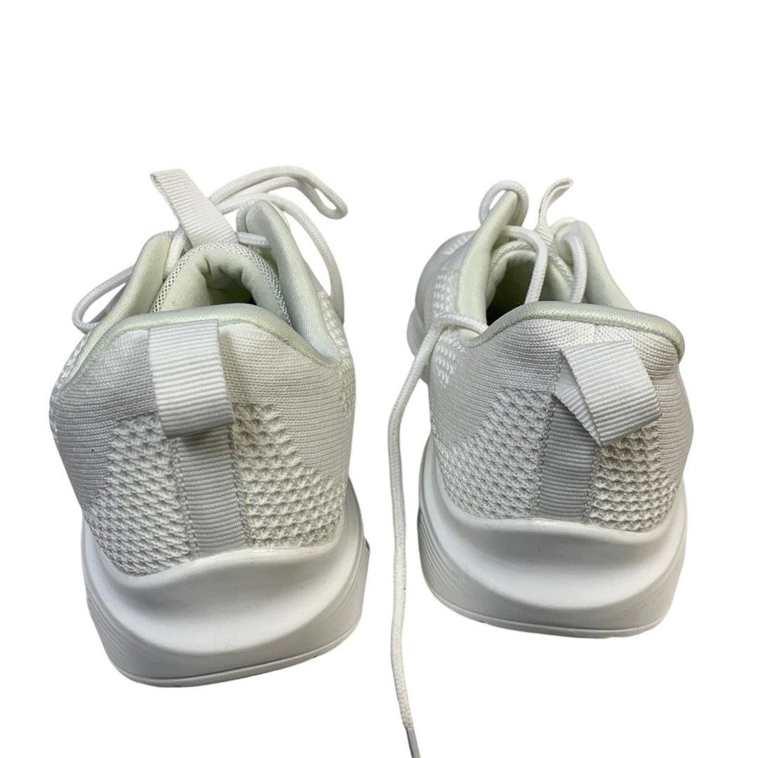 Zyen Womens Size 9 White Sneakers Lace Up Low Top Round Toe Running Shoes