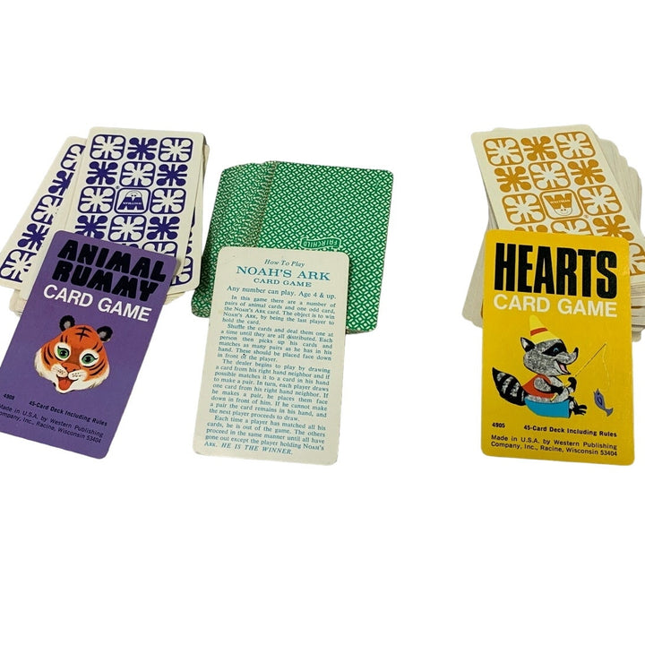 3 Vintage 1970s Kids Card Games Noah&