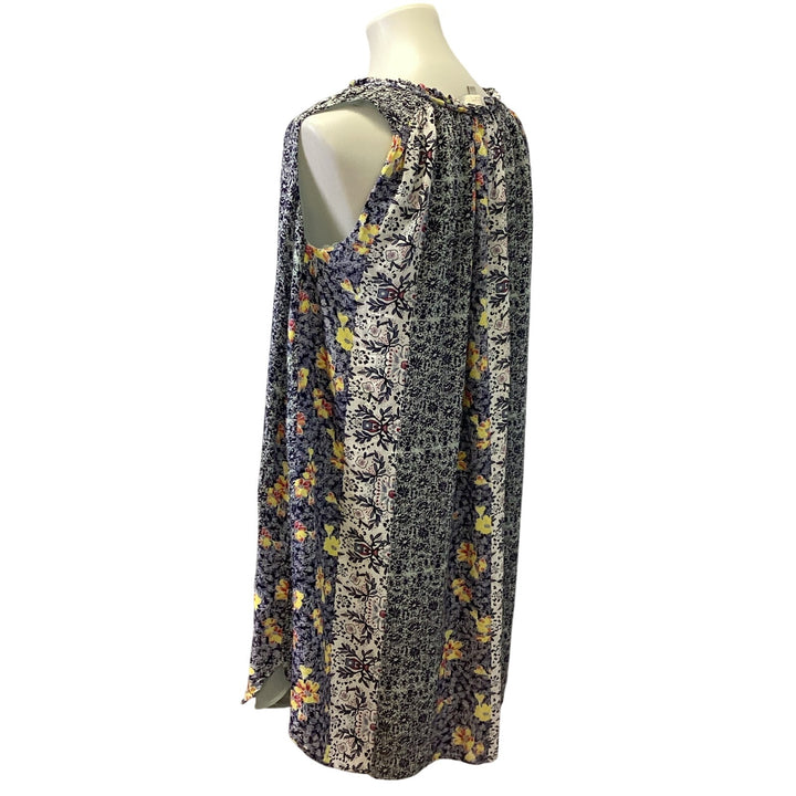 Ann Taylor LOFT XS Floral Ruffled V Neck Fully Lined Sleeveless Sheath Dress
