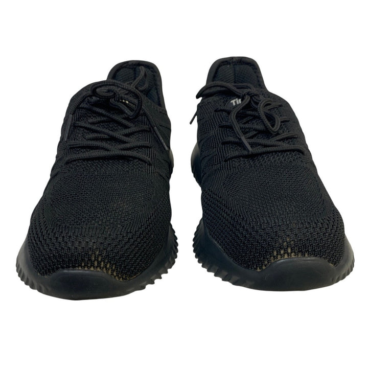 Tinefiy Womens Size 6.5 Black Sneakers Lace Up Low Top Round Steel Toe Shoes