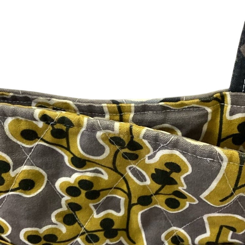 Handmade Floral Tree Leaves Fabric Crossbody Bag Front Pockets Snap Closure
