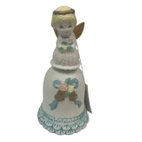 Vintage Ceramic Short Blonde Hair Angel Holiday Wedding Collectible Bell