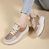 Womens Size 6.5 Pink Gold Glitter Lace Up 1.5" Platform Casual Sneaker Shoes