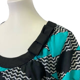 BCBG MaxAzria Womens Large Short Sleeve Lightweight A-Line Diamond Dress