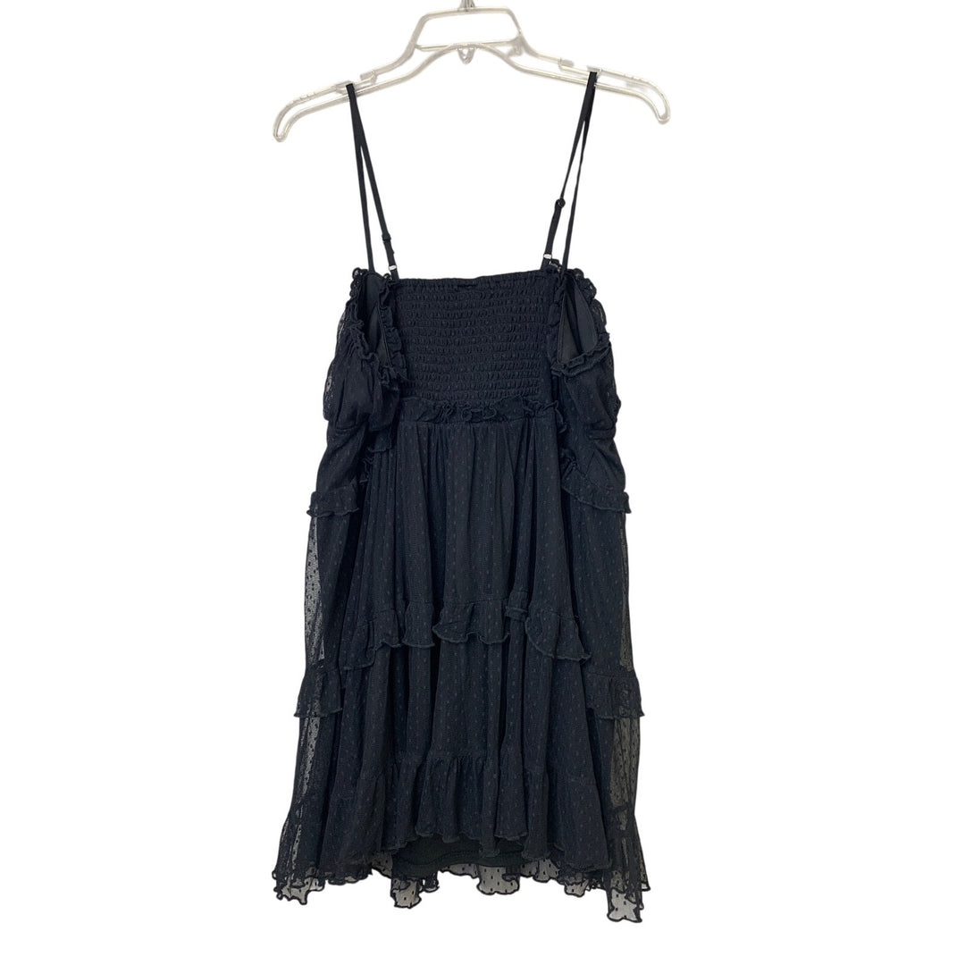Wild Fable Womens XXL Black Sleeveless Thin Strap Padded Layered Babydoll Dress