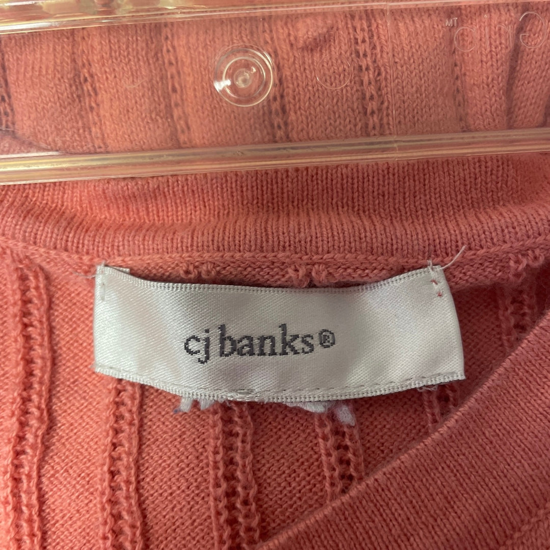CJ Banks Womens XL 100% Cotton Full Button Front 3/4 Sleeve Cardigan Sweater