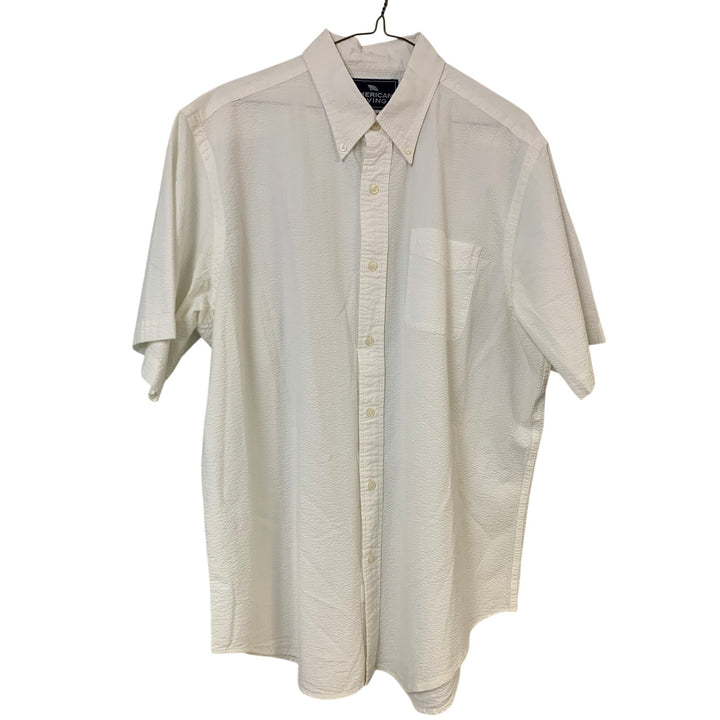Lot of 2 American Living Mens XL Cotton Striped Button Up Seersucker Shirts EUC
