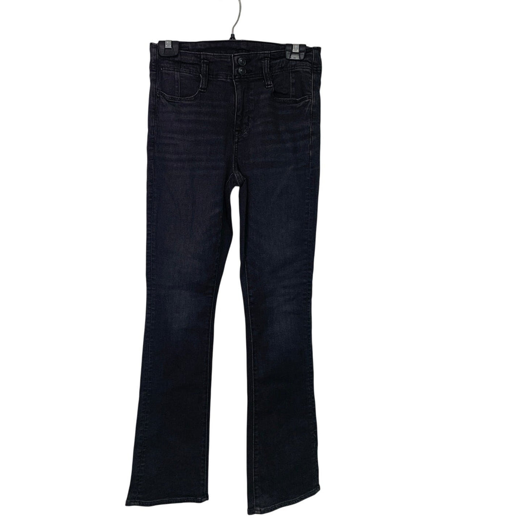 New American Eagle Womens Size 4 Regular High Rise Skinny Kick Denim Black Jeans