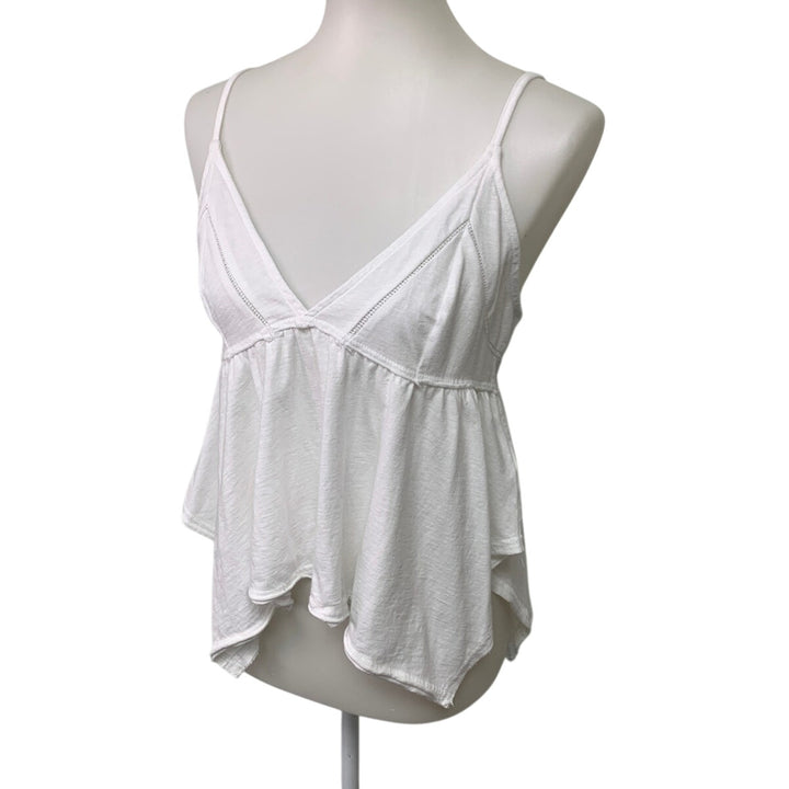 New Aerie Womens XL PolyCotton Spaghetti Strap Handkerchief Hem Tank Top