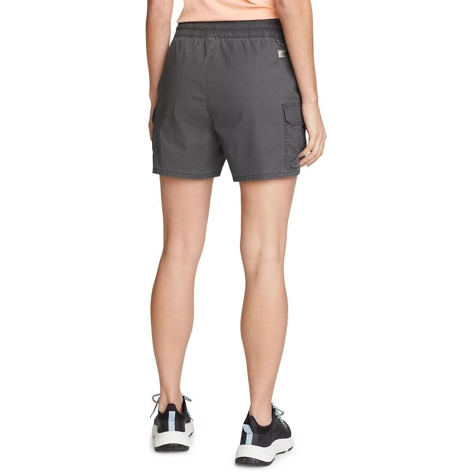 New Eddie Bauer Womens Small Carbon Gray Elastic Drawstring Waist Topout Shorts