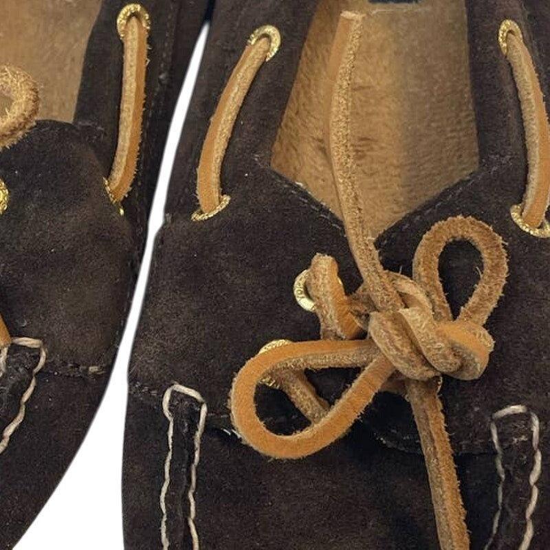 Sperry Top Sider Womens Size 8 Suede Leather Side Lace Moccasin Slide On Loafers