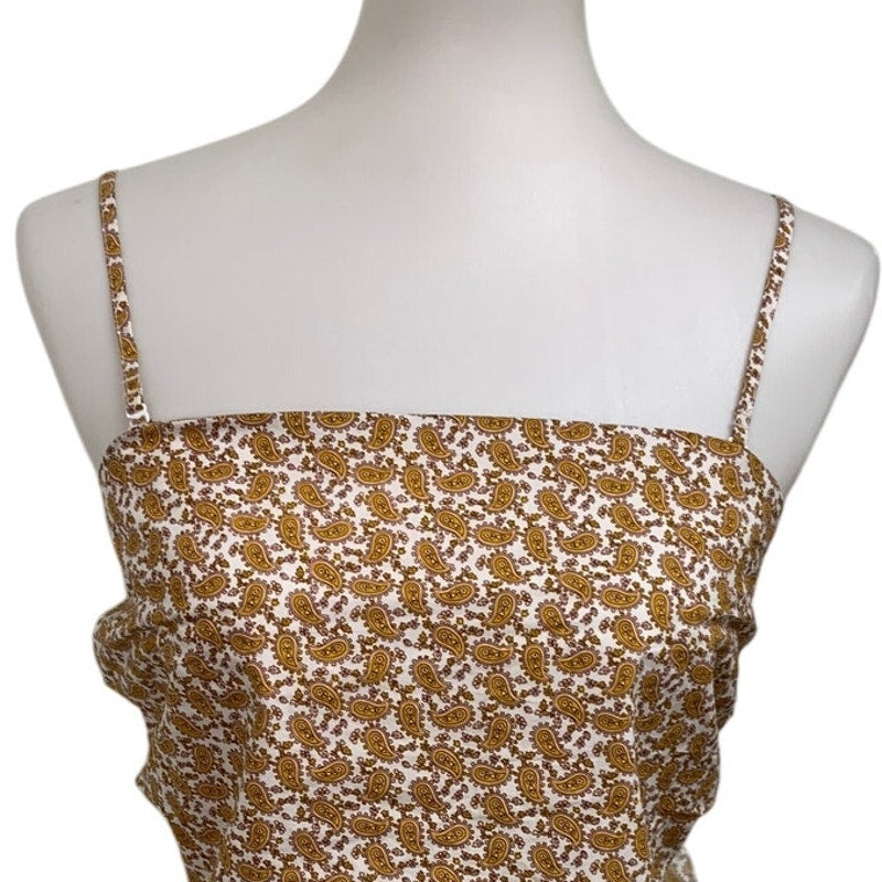 New American Eagle Womens Medium Paisley Thin Strap Back Tie Faux Bandana Top
