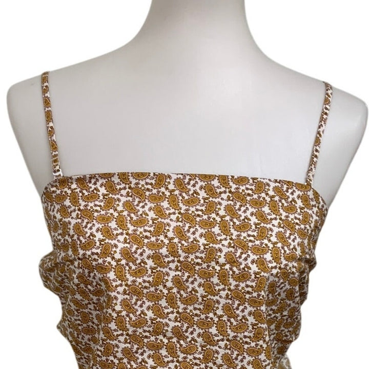 New American Eagle Womens Medium Paisley Thin Strap Back Tie Faux Bandana Top